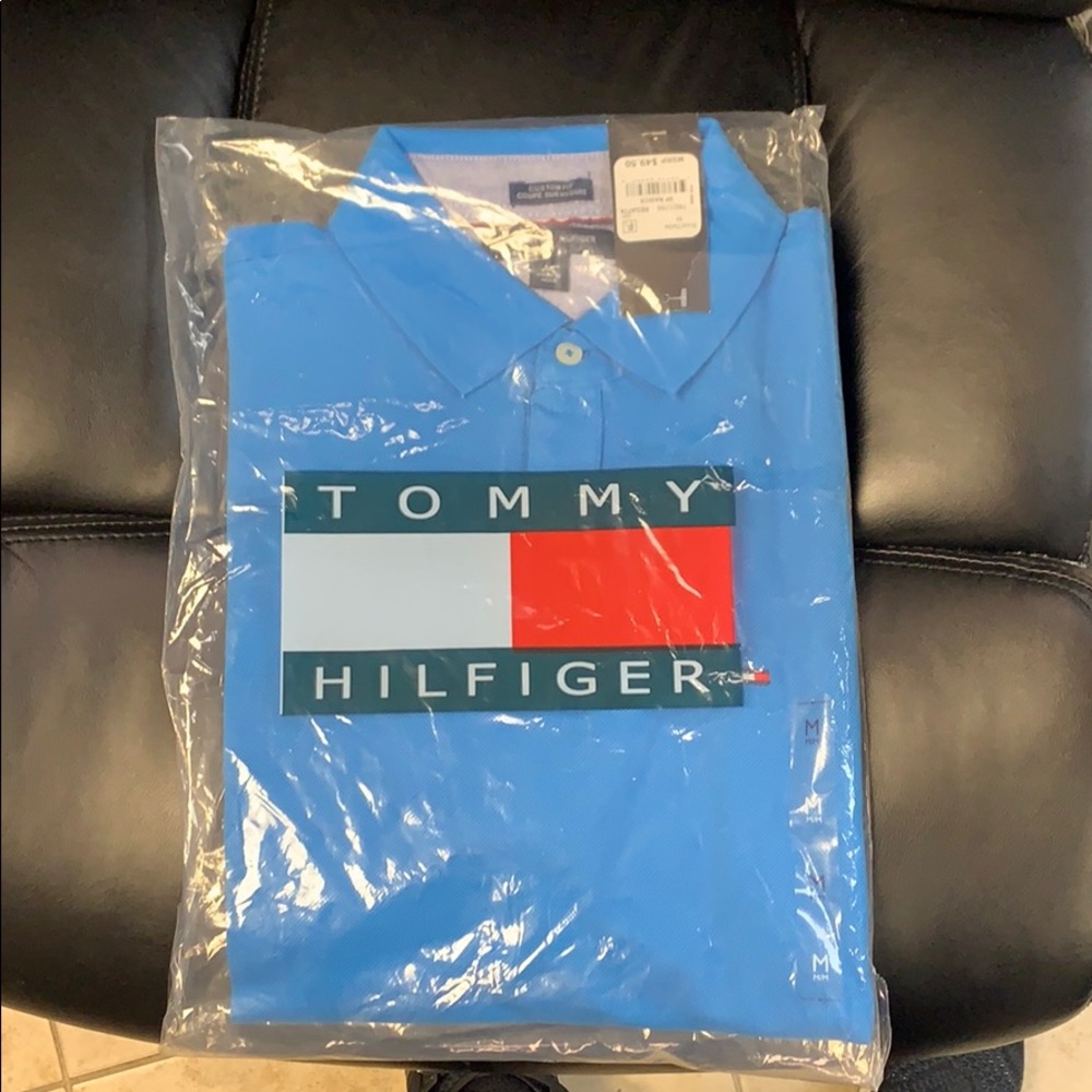 Tommy Hilfiger short sleeve blue polo shirt